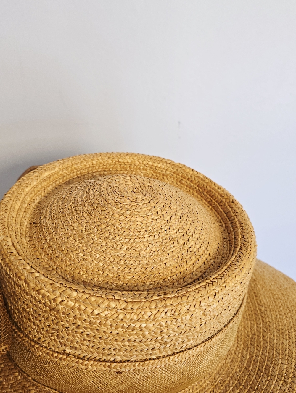VINTAGE BETMAR Straw Hat Round Upturned Rim Bow Style #C230 - Picture 5 of 14